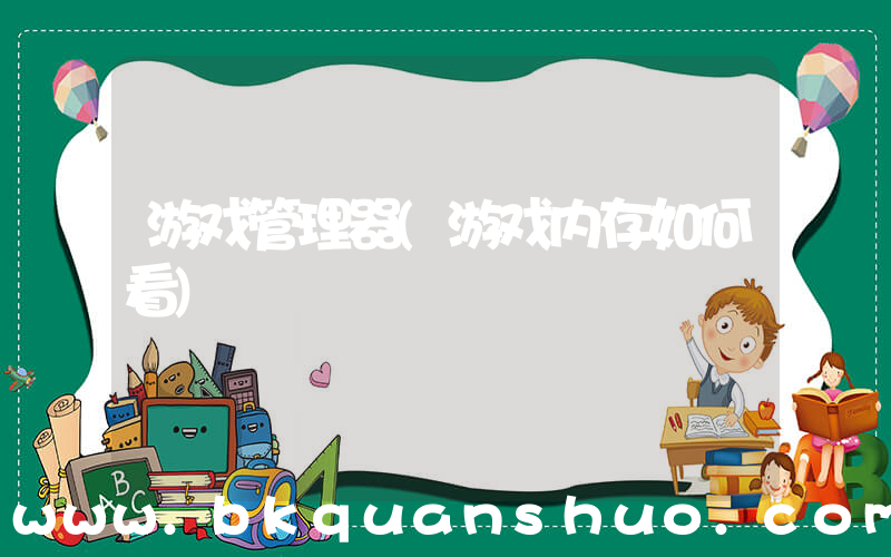 游戏管理器(游戏内存如何看)