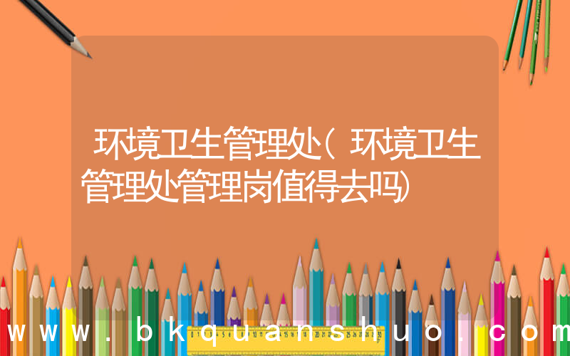 环境卫生管理处(环境卫生管理处管理岗值得去吗)