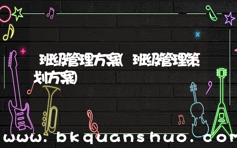 班级管理方案(班级管理策划方案)