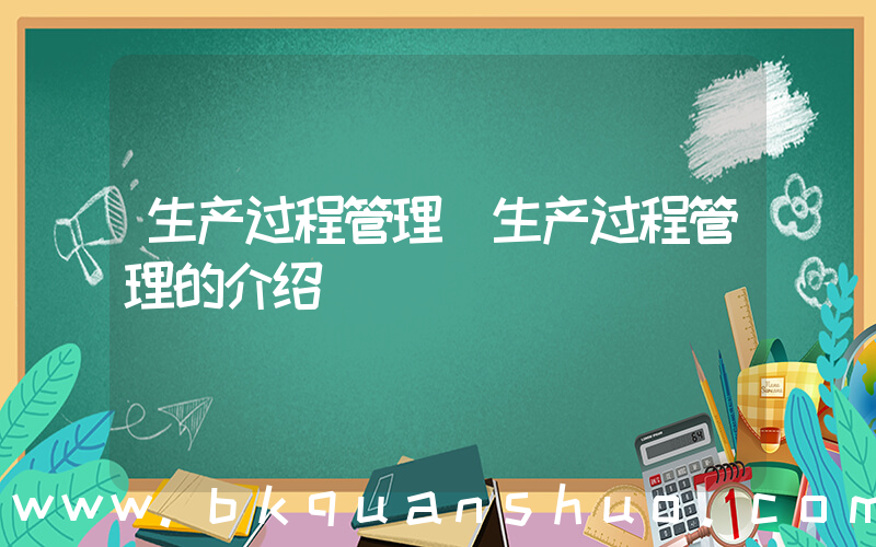 生产过程管理(生产过程管理的介绍)