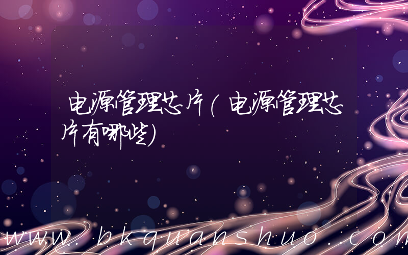 电源管理芯片(电源管理芯片有哪些)