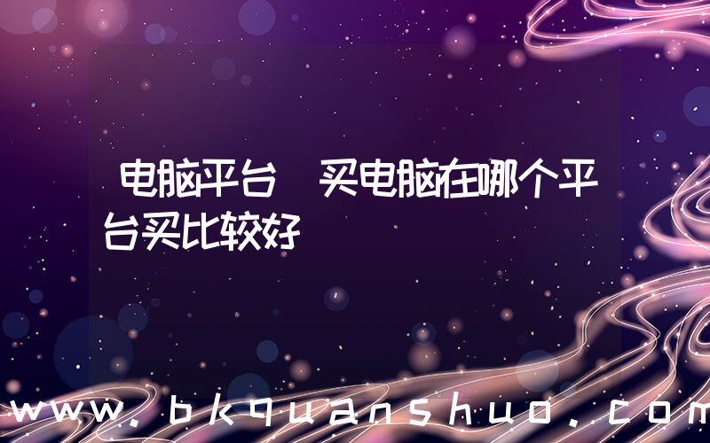 电脑平台(买电脑在哪个平台买比较好)