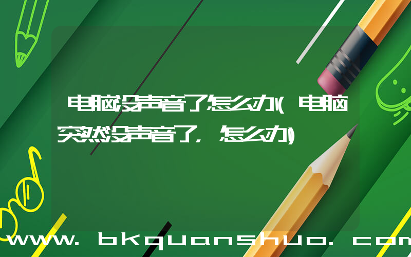 电脑没声音了怎么办(电脑突然没声音了，怎么办)