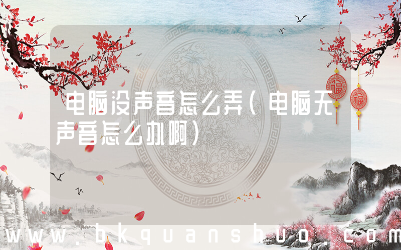 电脑没声音怎么弄(电脑无声音怎么办啊)