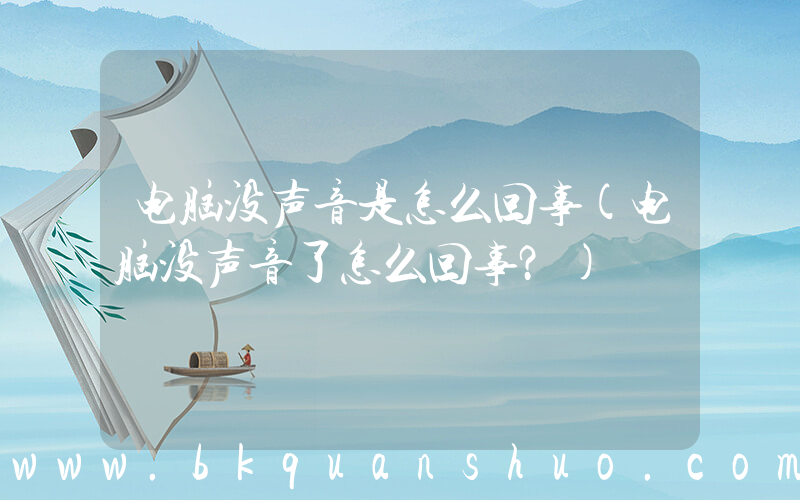 电脑没声音是怎么回事(电脑没声音了怎么回事？)