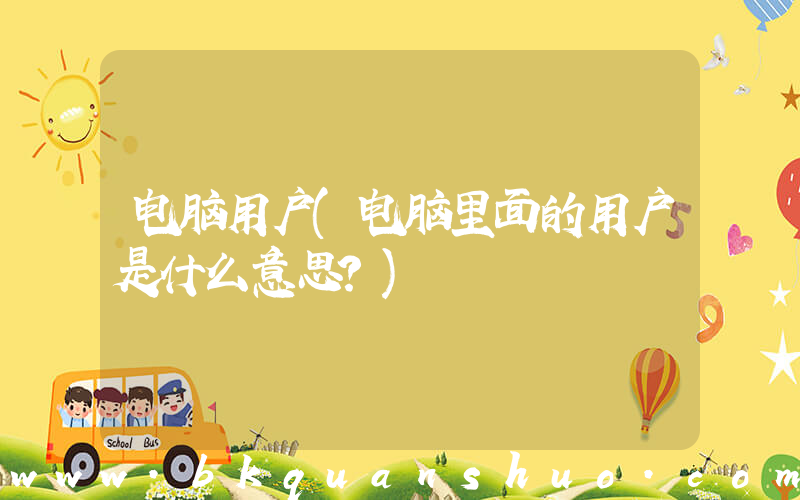 电脑用户(电脑里面的用户是什么意思？)