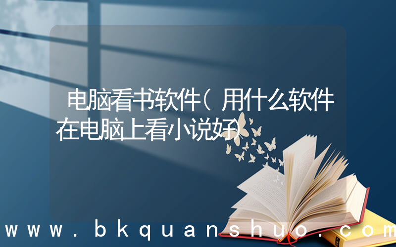 电脑看书软件(用什么软件在电脑上看小说好)