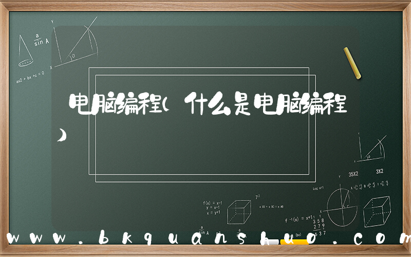 电脑编程(什么是电脑编程)
