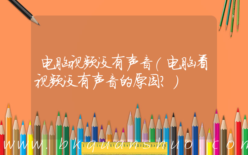 电脑视频没有声音(电脑看视频没有声音的原因？)