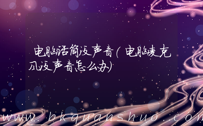 电脑话筒没声音(电脑麦克风没声音怎么办)