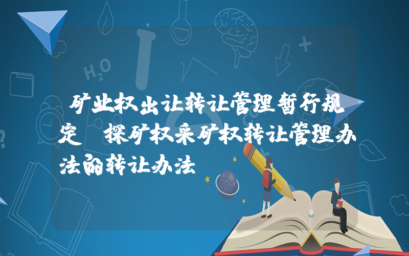 矿业权出让转让管理暂行规定(探矿权采矿权转让管理办法的转让办法)