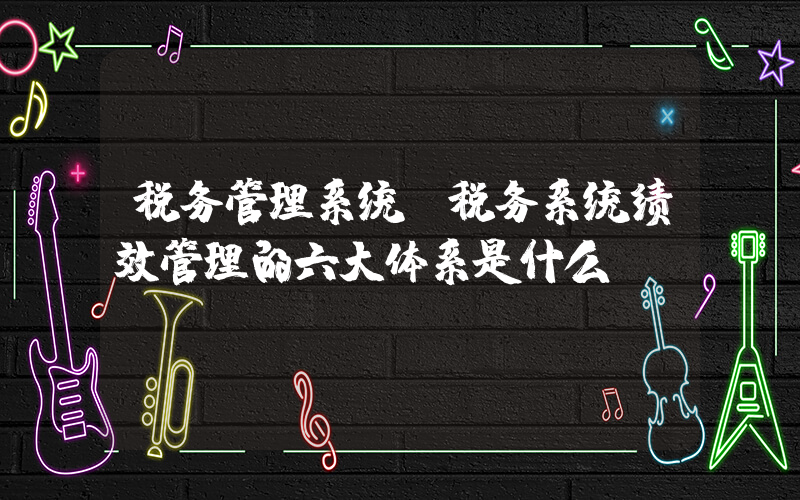 税务管理系统(税务系统绩效管理的六大体系是什么)