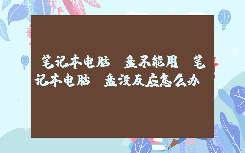 笔记本电脑键盘不能用(笔记本电脑键盘没反应怎么办)