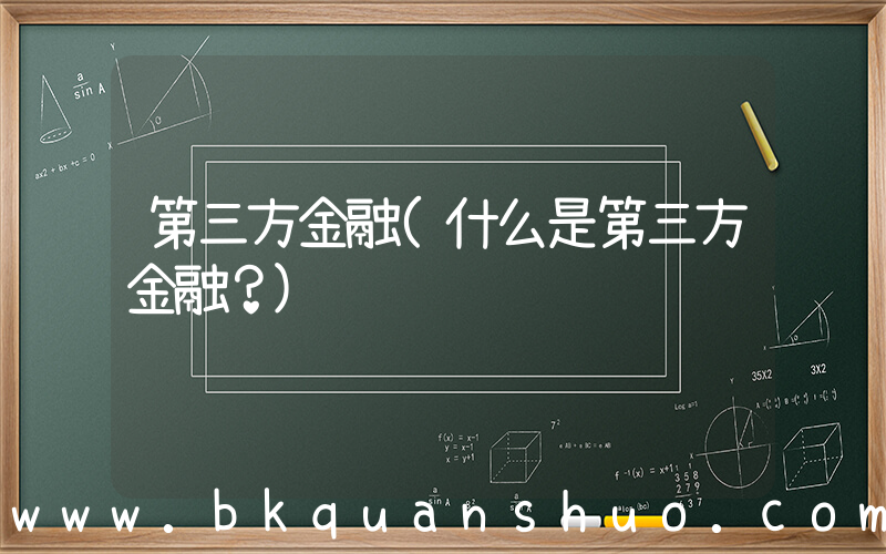 第三方金融(什么是第三方金融？)