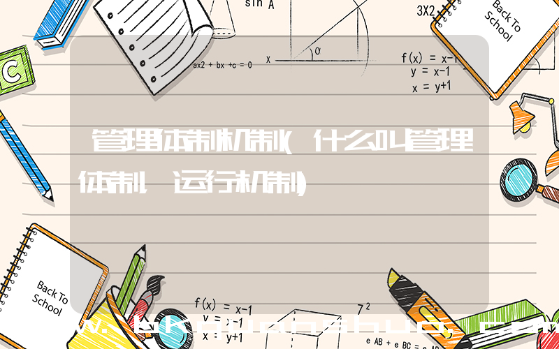 管理体制机制(什么叫管理体制，运行机制)