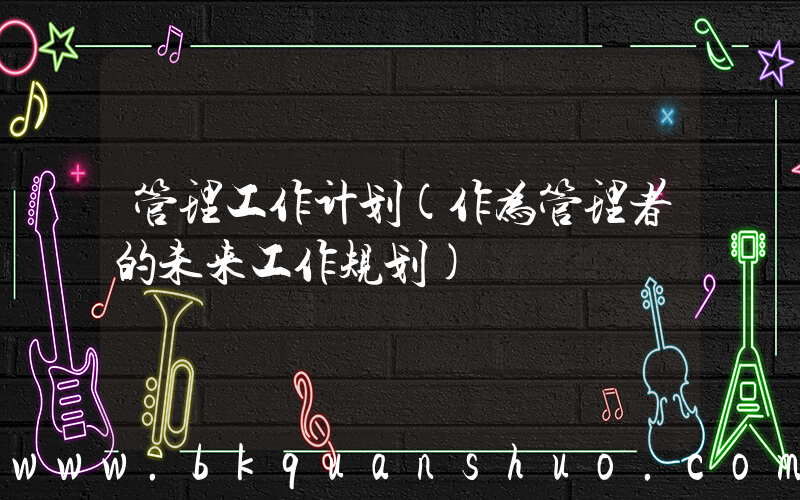 管理工作计划(作为管理者的未来工作规划)