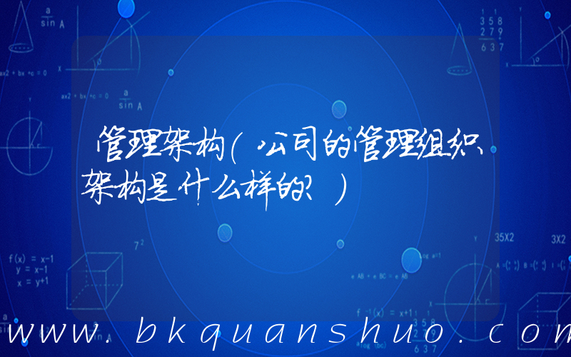 管理架构(公司的管理组织架构是什么样的？)