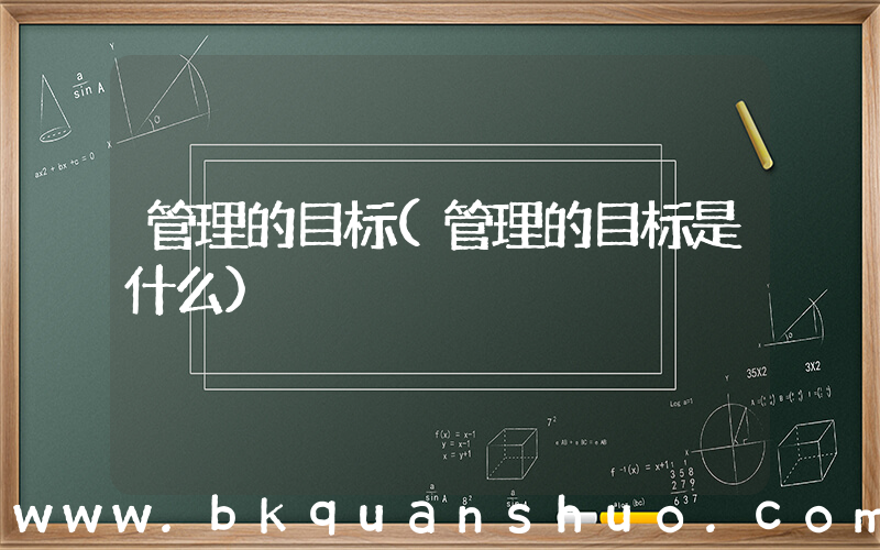 管理的目标(管理的目标是什么)