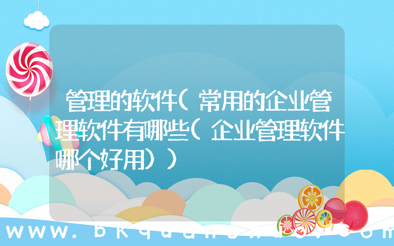 管理的软件(常用的企业管理软件有哪些(企业管理软件哪个好用))