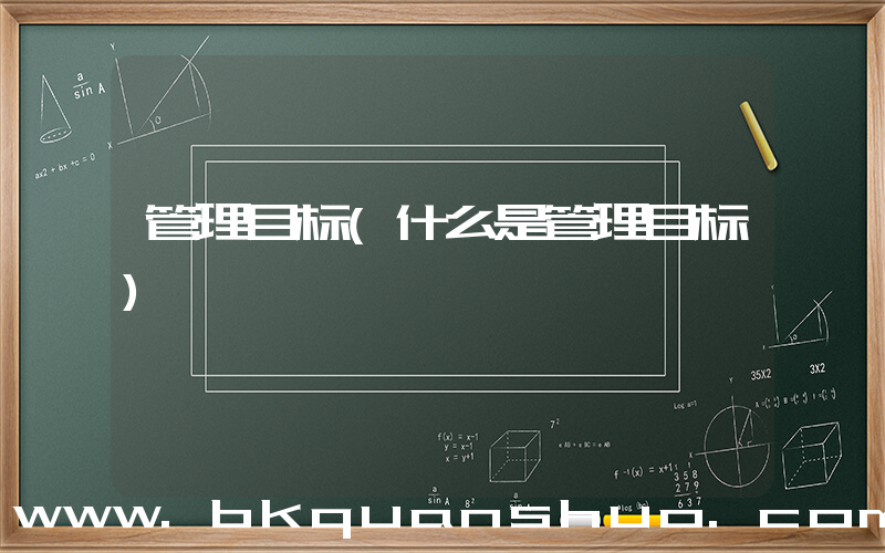 管理目标(什么是管理目标)