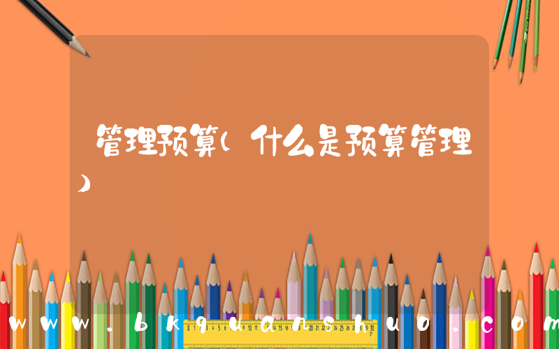 管理预算(什么是预算管理)