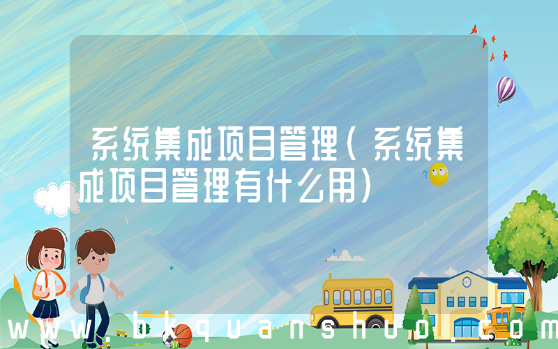 系统集成项目管理(系统集成项目管理有什么用)