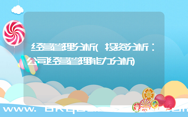 经营管理分析(投资分析：公司经营管理能力分析)