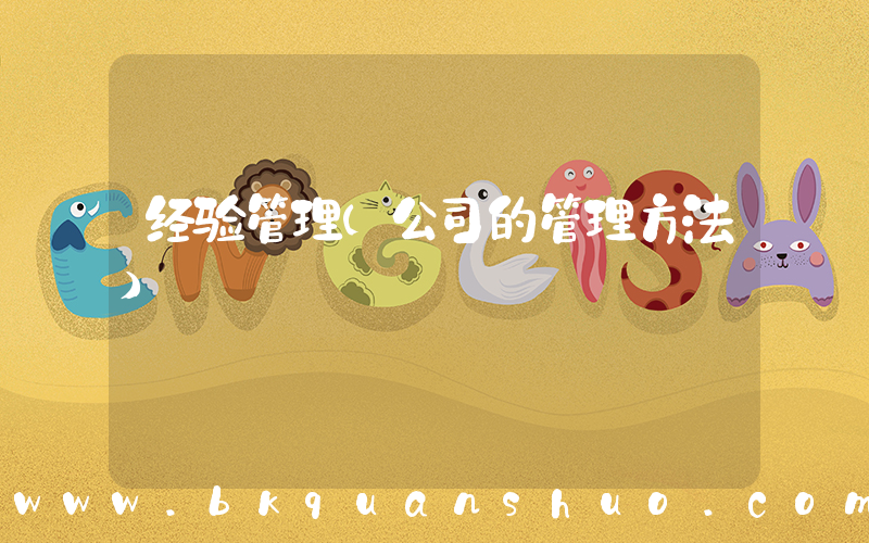 经验管理(公司的管理方法)