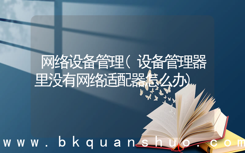 网络设备管理(设备管理器里没有网络适配器怎么办)