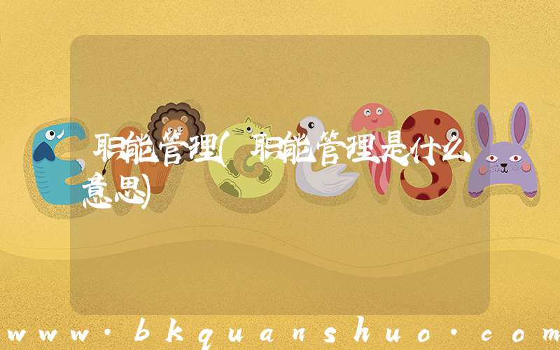 职能管理(职能管理是什么意思)