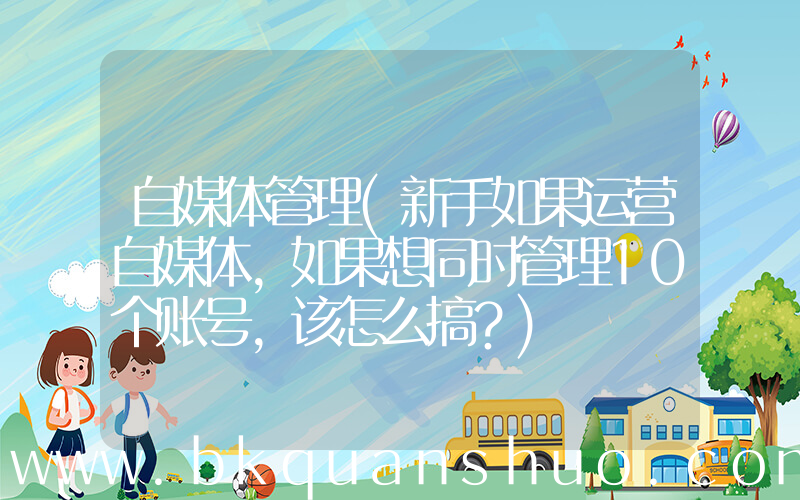 自媒体管理(新手如果运营自媒体，如果想同时管理10个账号，该怎么搞？)