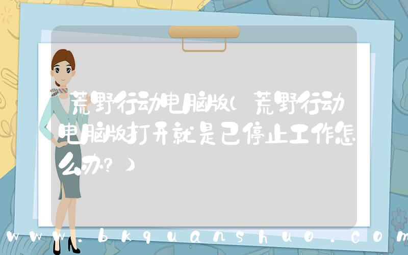 荒野行动电脑版(荒野行动电脑版打开就是已停止工作怎么办？)