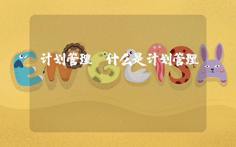 计划管理(什么是计划管理？)
