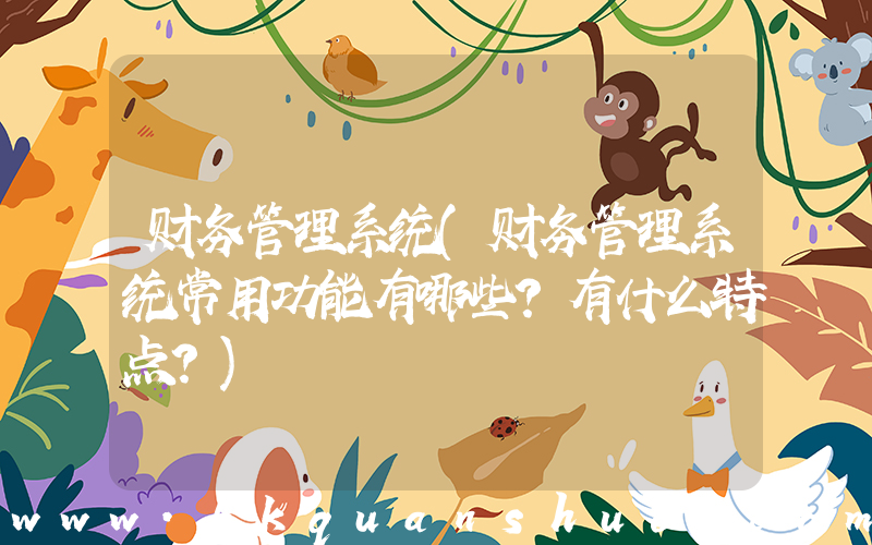 财务管理系统(财务管理系统常用功能有哪些？有什么特点？)