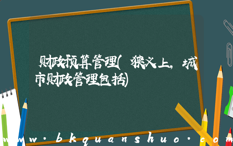 财政预算管理(狭义上,城市财政管理包括)