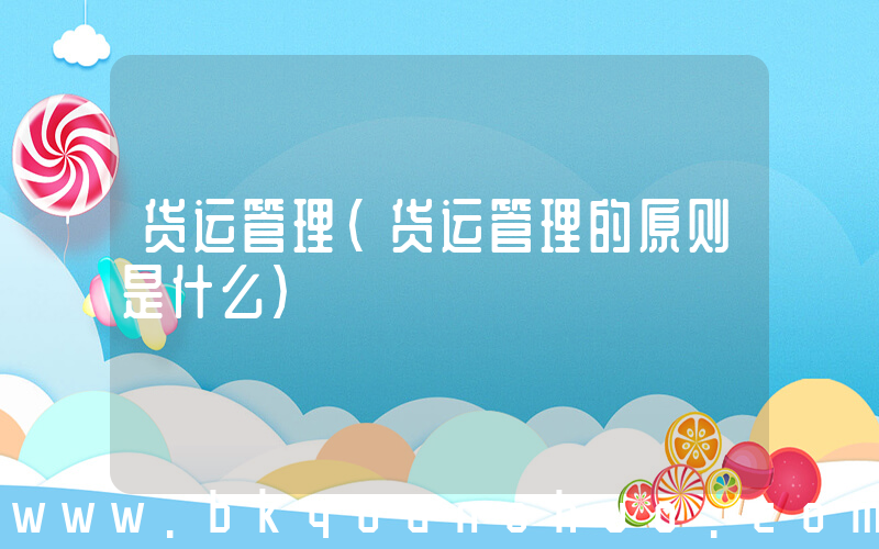 货运管理(货运管理的原则是什么)
