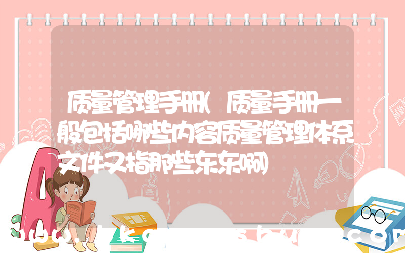 质量管理手册(质量手册一般包括哪些内容质量管理体系文件又指那些东东啊)
