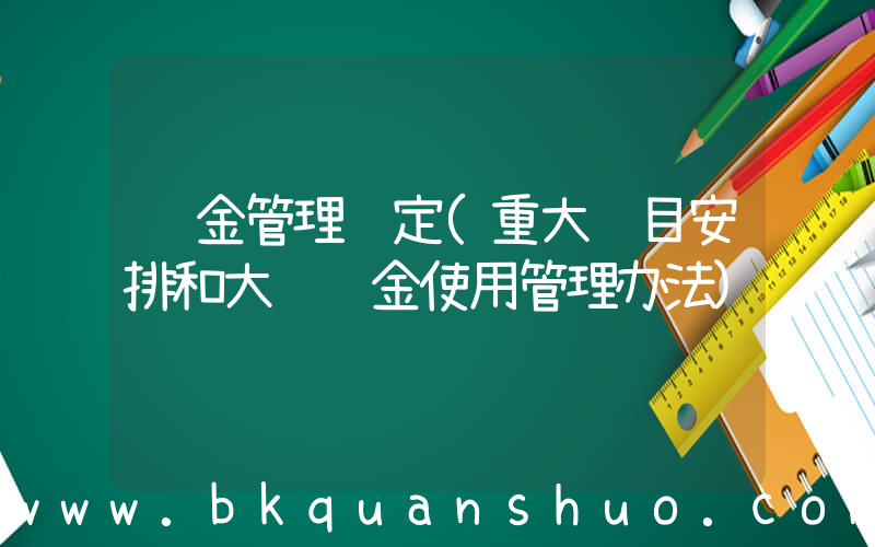 资金管理规定(重大项目安排和大额资金使用管理办法)