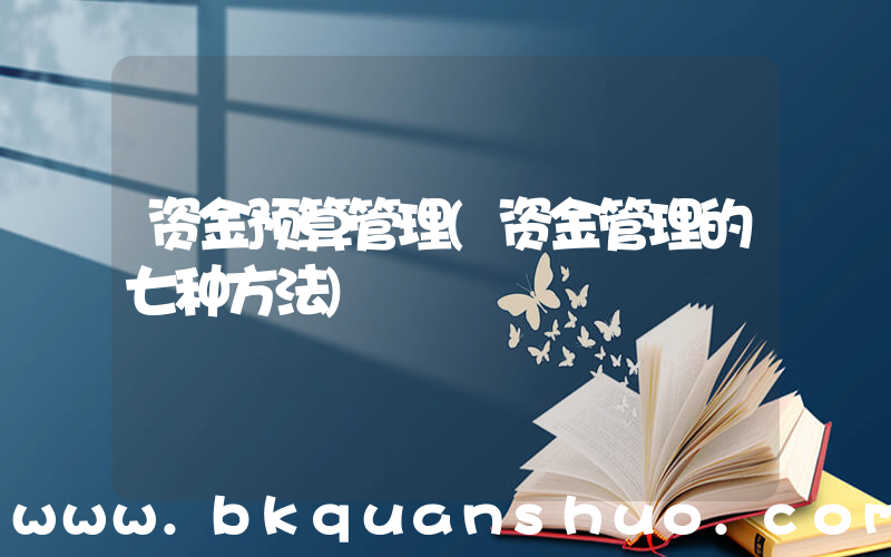 资金预算管理(资金管理的七种方法)