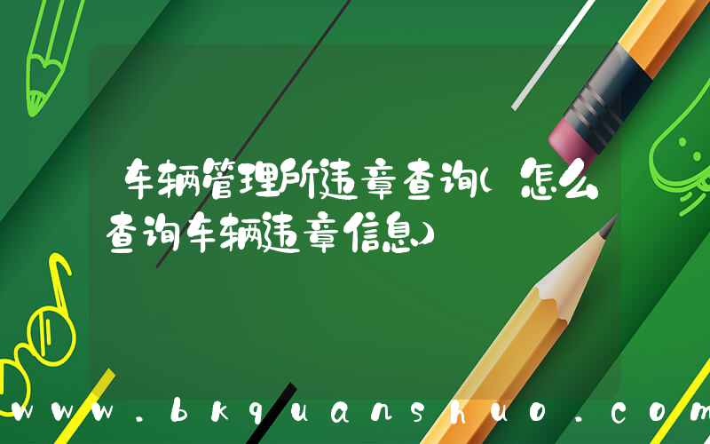车辆管理所违章查询(怎么查询车辆违章信息)