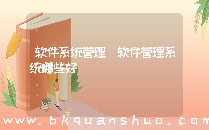 软件系统管理(软件管理系统哪些好)