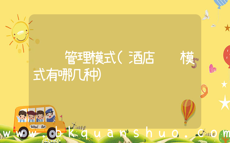 运营管理模式(酒店运营模式有哪几种)