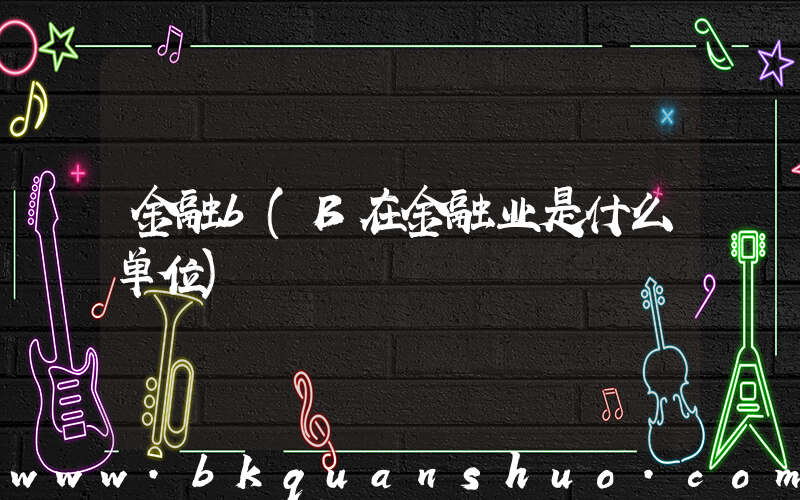 金融b(B在金融业是什么单位)