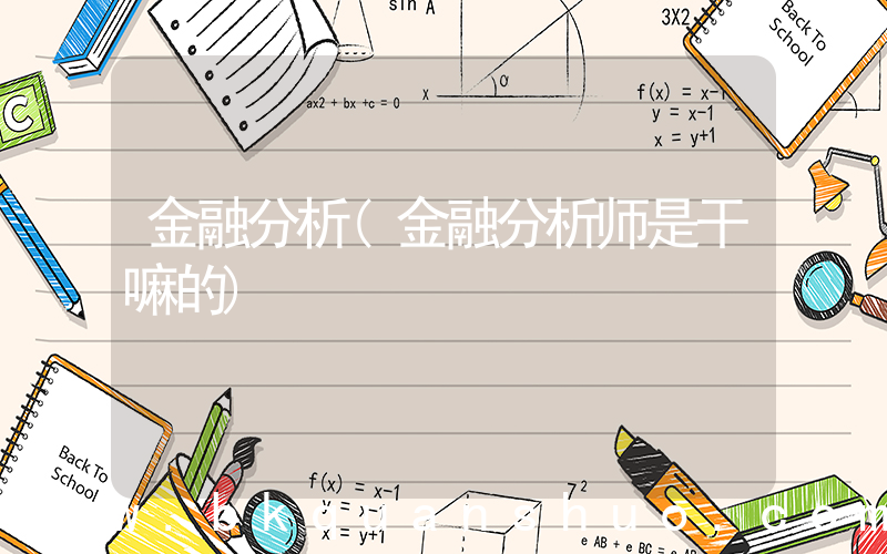 金融分析(金融分析师是干嘛的)