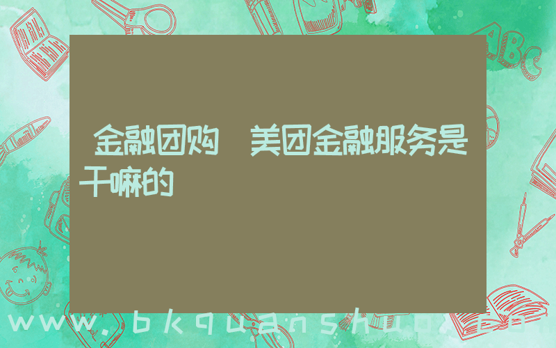 金融团购(美团金融服务是干嘛的)