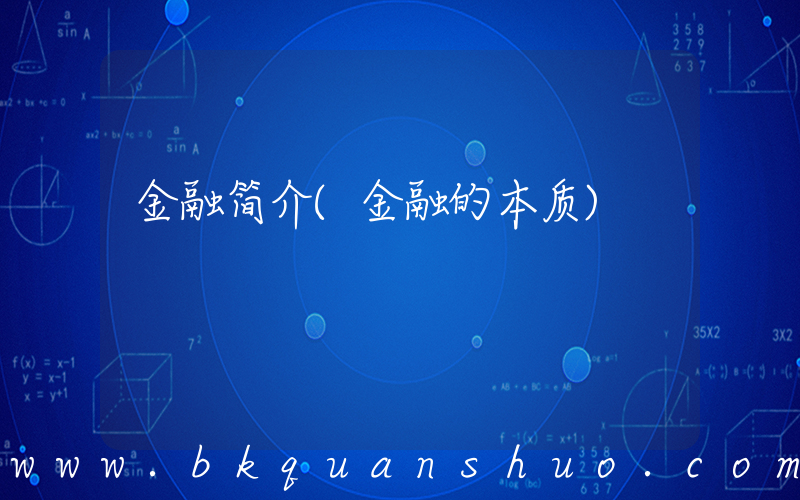 金融简介(金融的本质)