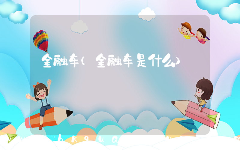 金融车(金融车是什么)