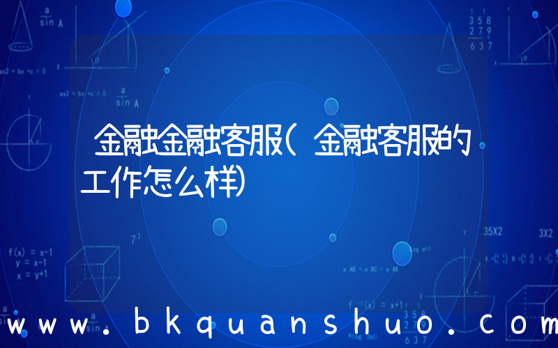 金融金融客服(金融客服的工作怎么样)
