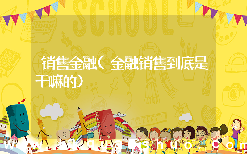 销售金融(金融销售到底是干嘛的)