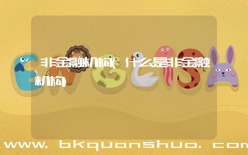 非金融机构(什么是非金融机构)